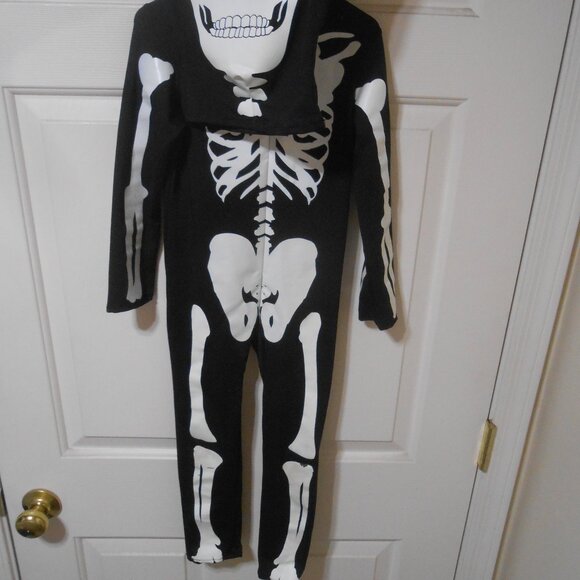KIDS SIZE S 4/5 SKELETON HALLOWEEN COSTUME 2 PCS HOODIE & ZIPUP ONESIE 🎃 UNISEX - Picture 9 of 9